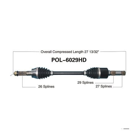 Wide Open Heavy Duty CV Axle for POL HD REAR LEFT RANGER 500/700 POL-6029HD